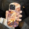 Golden Lotus Powder For IPhone 16 Pro Max 11 12 Mini 13 14 P Lus 15 Plus 7 8 Se 2020 X Xs Elliptical Tempered Glass Phone Case