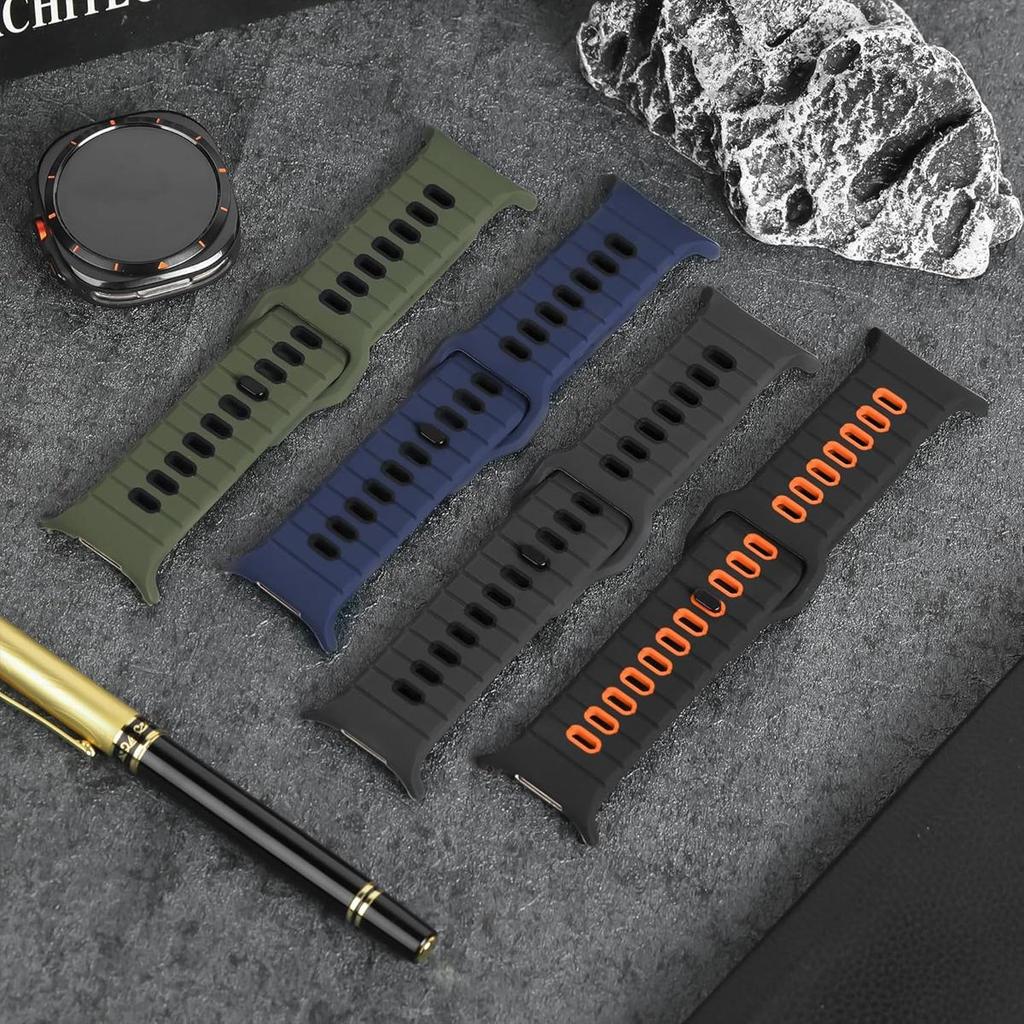 Sport Band for Samsung Galaxy Watch Ultra 47mm Replacement Strap Bracelet for Galaxy Watch Ultra Two Tone Silicone Wristband