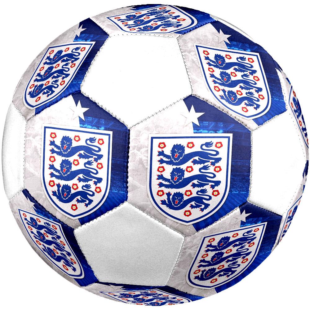 England Football Size 5 Soccer Ball, Machine-Stitched PVC, Durable & High Bounce, All Ages Fit, Fan Merchandise, Matches & Outdoor Use.
