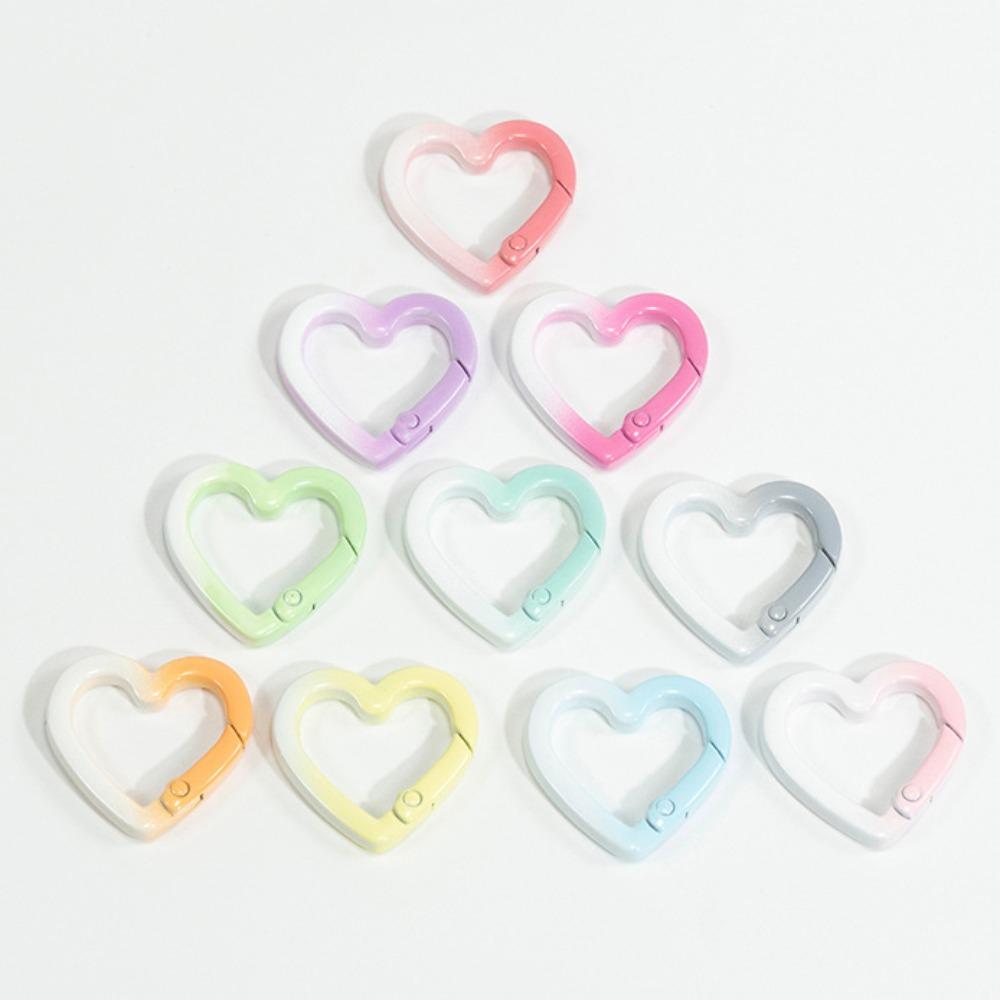 

10pcs Single Loop Keyrings Connecting Buckles Gradient Color Openable Spring Clasp DIY Jewelry червоний