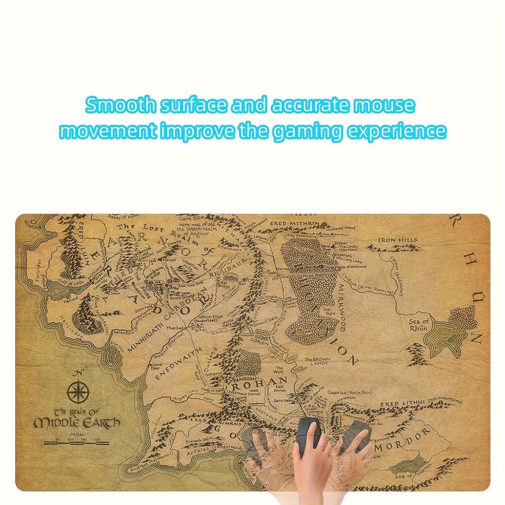 Middle Earth World Map Play Mat for Middle Earth Map Trading Card Game Middle Earth Mouse Pad Compatible Big Mousepepad Set Up