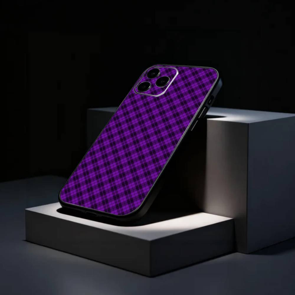 Coole P-Lila P-Kariertes Muster Handyhülle Silikon Weich Für IPhone 17 16 15 14 13 12 11 X XR Plus Pro Max Plus