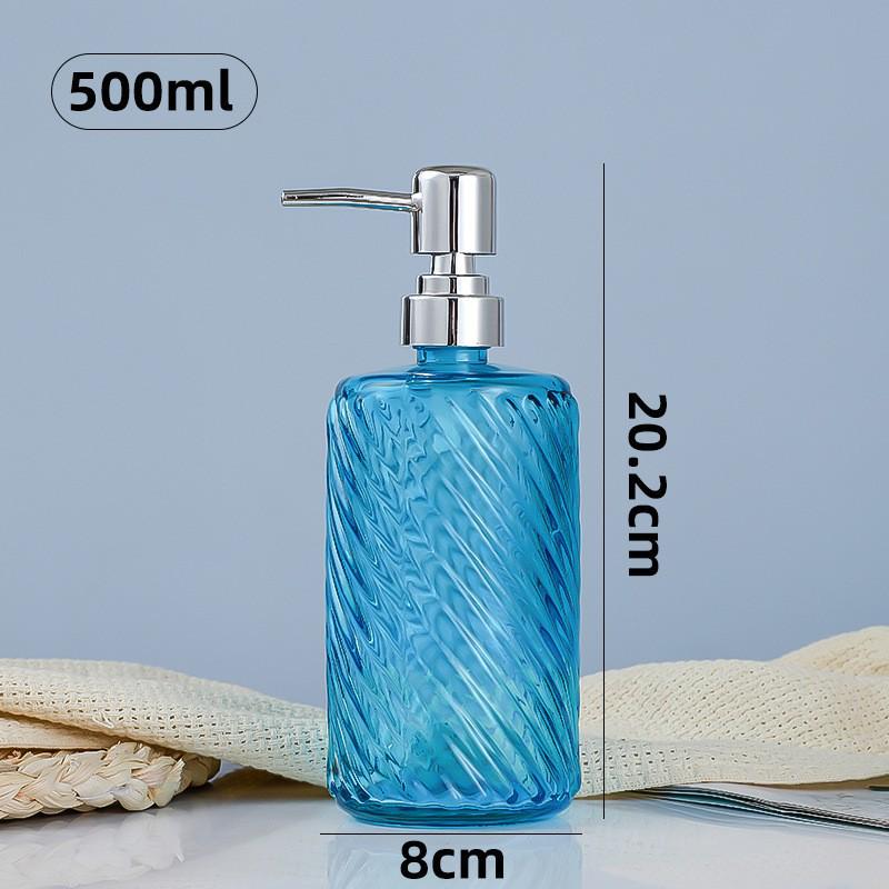 500ml European Style Refillable Glass Pump Bottle for Soap, Shampoo, Conditioner, or Shower Gel