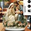 2D Flat Acrylic "Nativity Scene" Desktop Decoration, Virgin Mary, Joseph & Youngsters Jesus, Suitable for Wall Decoration, Porch, Room, Villa, Accents