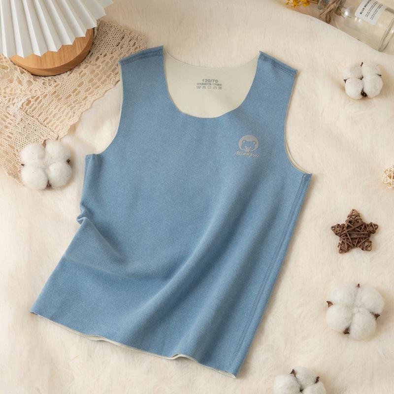 

Детская бесшовная майка-жилет с флисовой подкладкой для младенцев и детей - Базовый слой для мальчиков и девочек 100 cm светло-синий