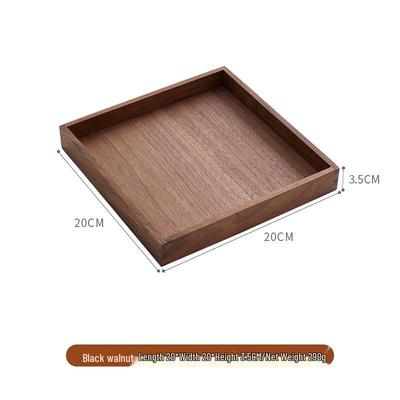Qinkai Japanese Style Black Walnut Wooden Serving Tray