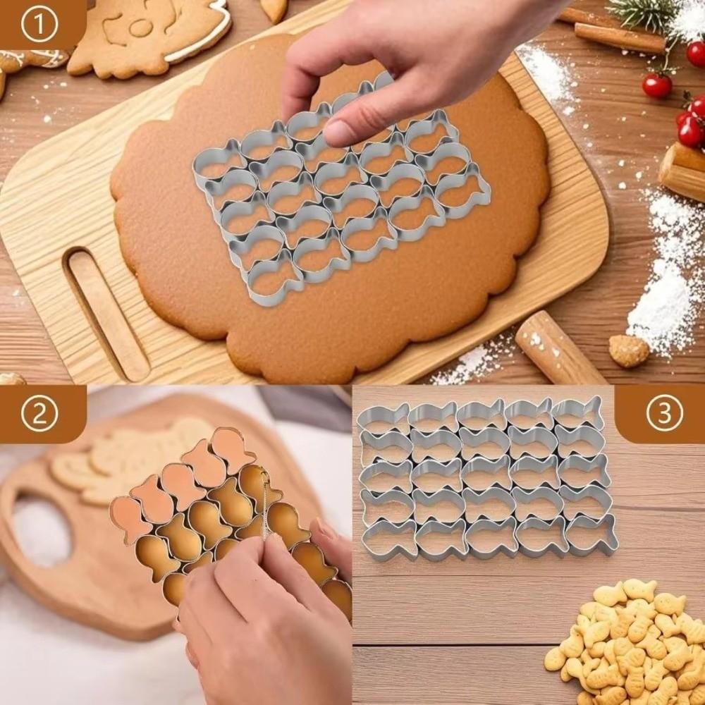 Non-Stick Fish Shaped Baking Mold Stainless Steel Biscuit Cutters Fondant Cookie Cutter  Kitchen