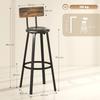 Set of Two Industrial-Style Bar Stools - Brown/Black