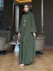 Women's Muslim Fashion 2024 Arabic Two-Piece Set: Long-Sleeve Shirt & Pants for Spring/Autumn