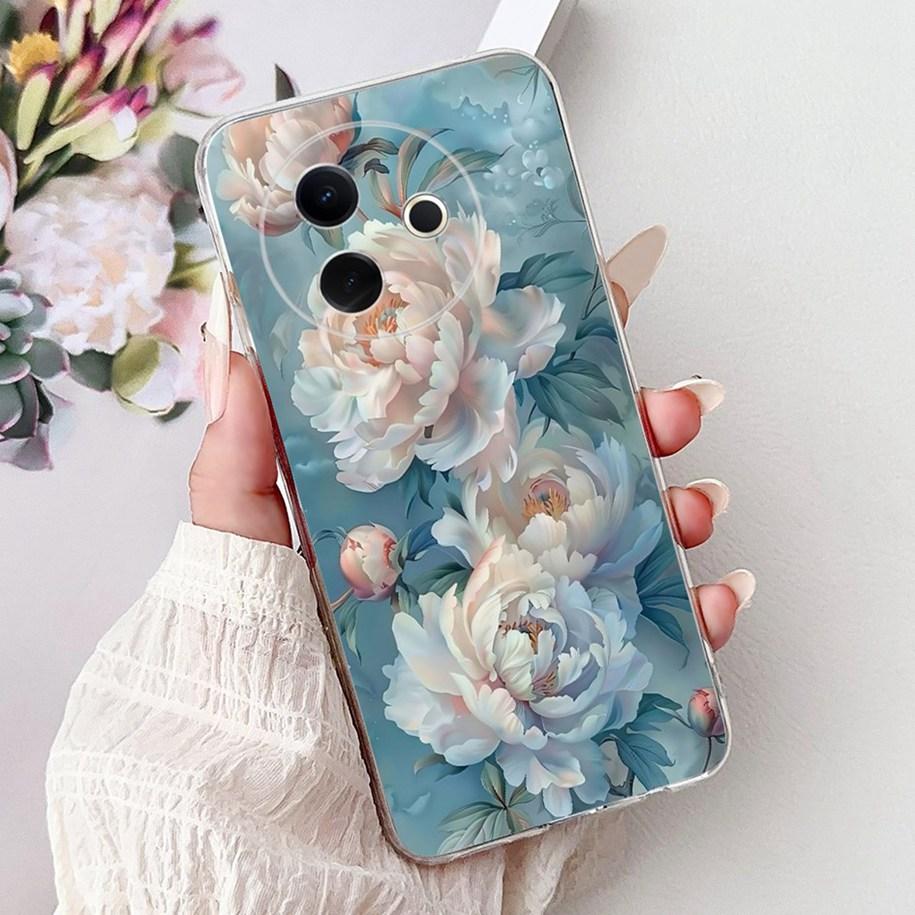 Hülle Für Vivo Y39 Y300i 5G Cover V2436 V2444A Neue Mode Blume Schmetterling Weiches Silikon Klare Hülle Für VivoY39 VivoY300i Funda