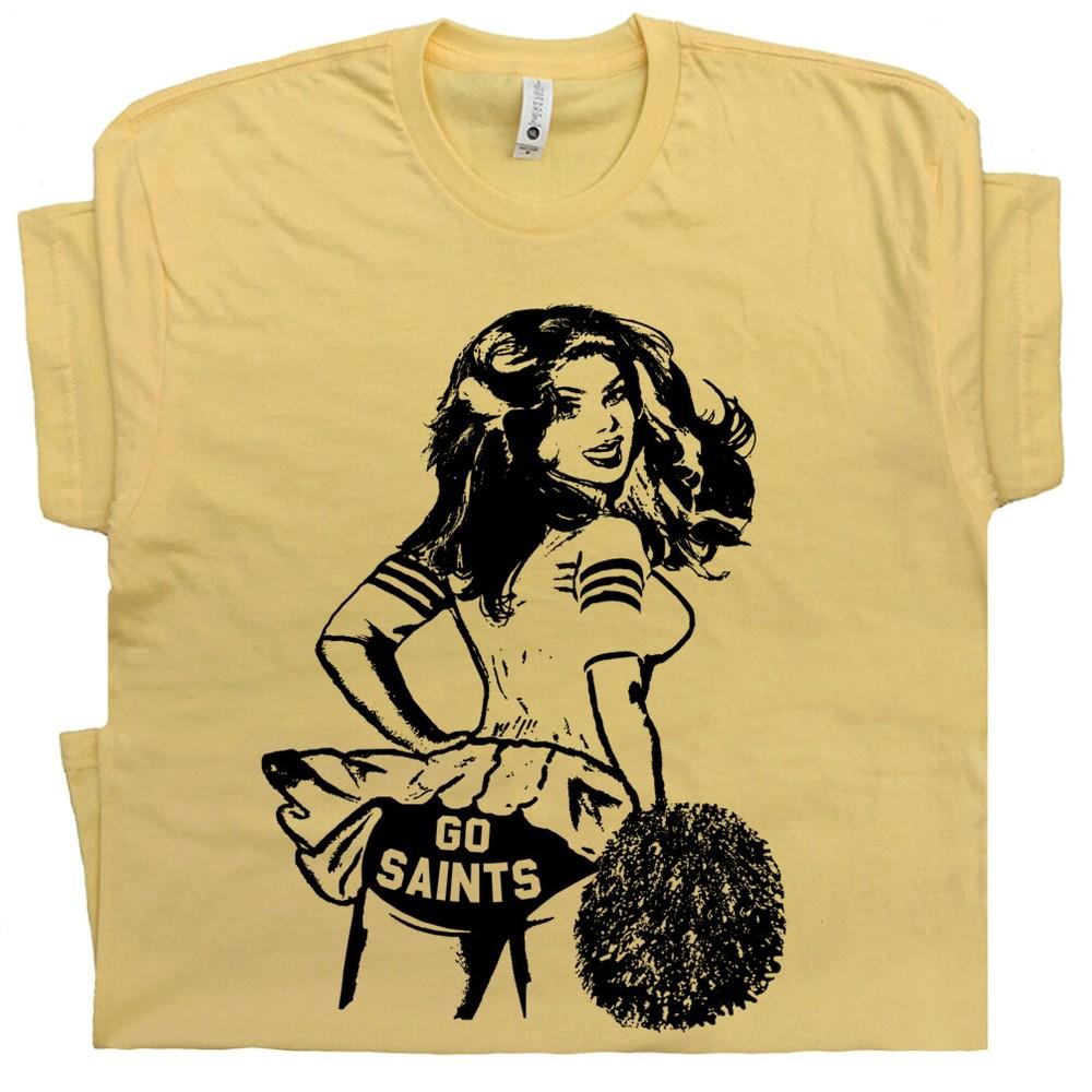 Go Saints T Shirt Vintage Saints Shirt Football Cheerleader Retro Throwback Tee Unisex T-Shirt XXXXL
