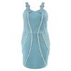 Plus Size Denim Sleeveless Mini Dress With Fringe Detail A-Line Outfit Women 1XL-5XL