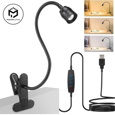 Lampă de citit cu LED-uri cu zoom, clemă USB, lampă de carte flexibilă cu gât de lebădă, lampă de citit reglabilă pentru carte, lampă de citit, lampă de citit