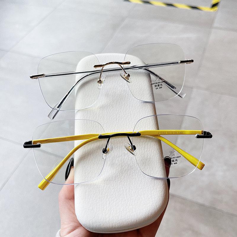 New Style Rimless Men Women Eyeglass Frames Korean Style Blue Light Blocking Men'S Glasses Good Quality Women Frame Glasses