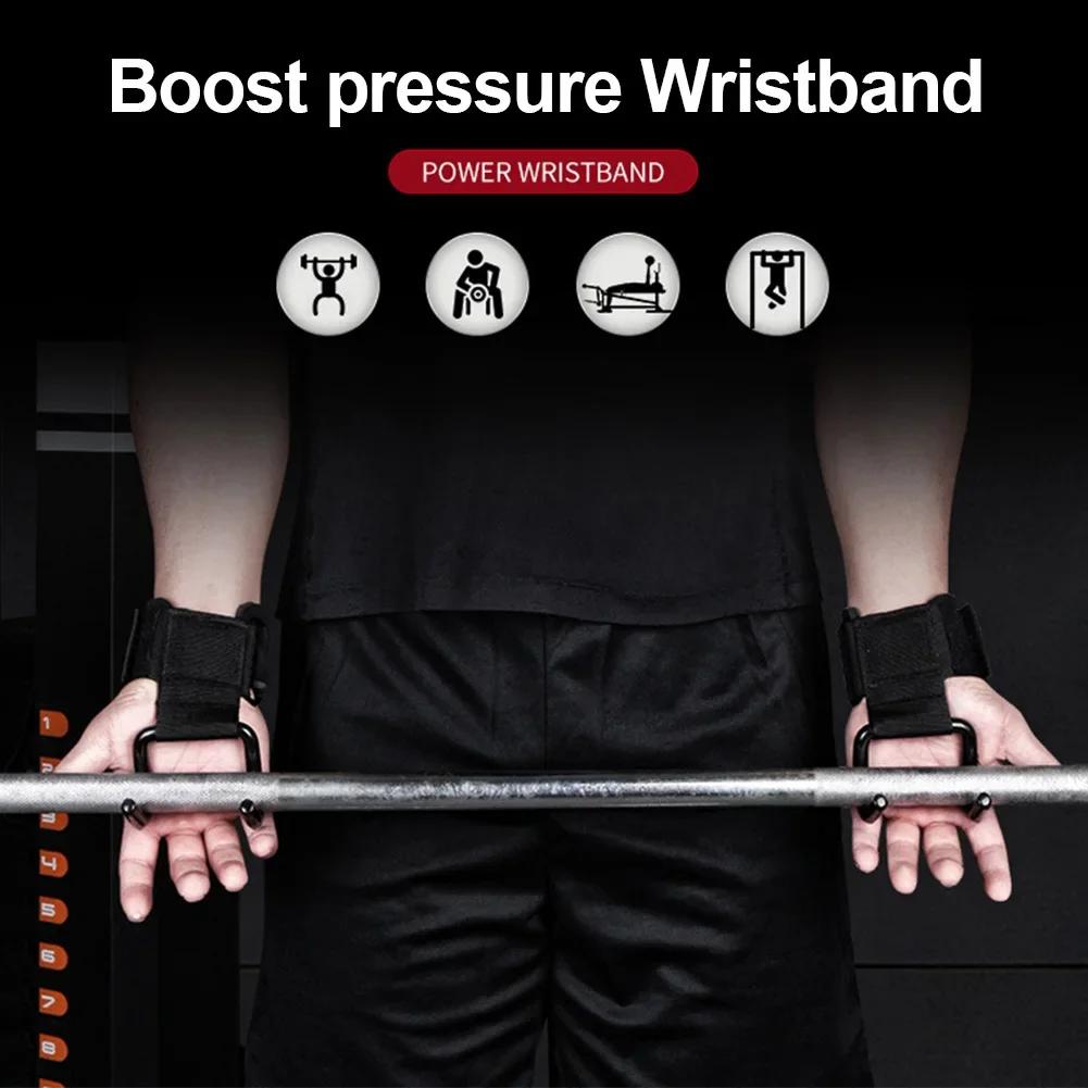 Adjustable Strong Steel Hook Grips Straps Weight Lifting Strength Training Gym Fitness Black Wrist Support Lift Straps