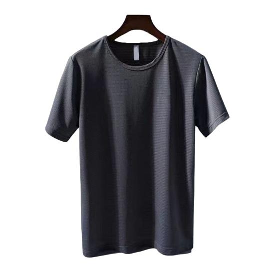 

Men Mesh T-shirt Lightweight Breathable Tee Shirt Quick Drying Loose Fit Casual Summer Sports Tee for Gym Outdoor Workout L темно-серого