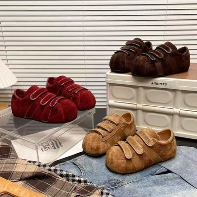 Platform Shell Head Board Shoes Women's 2025 New Autumn Stupid Big Head Bread Shoes Versatile Flat Bottom Casual Women's Shoes