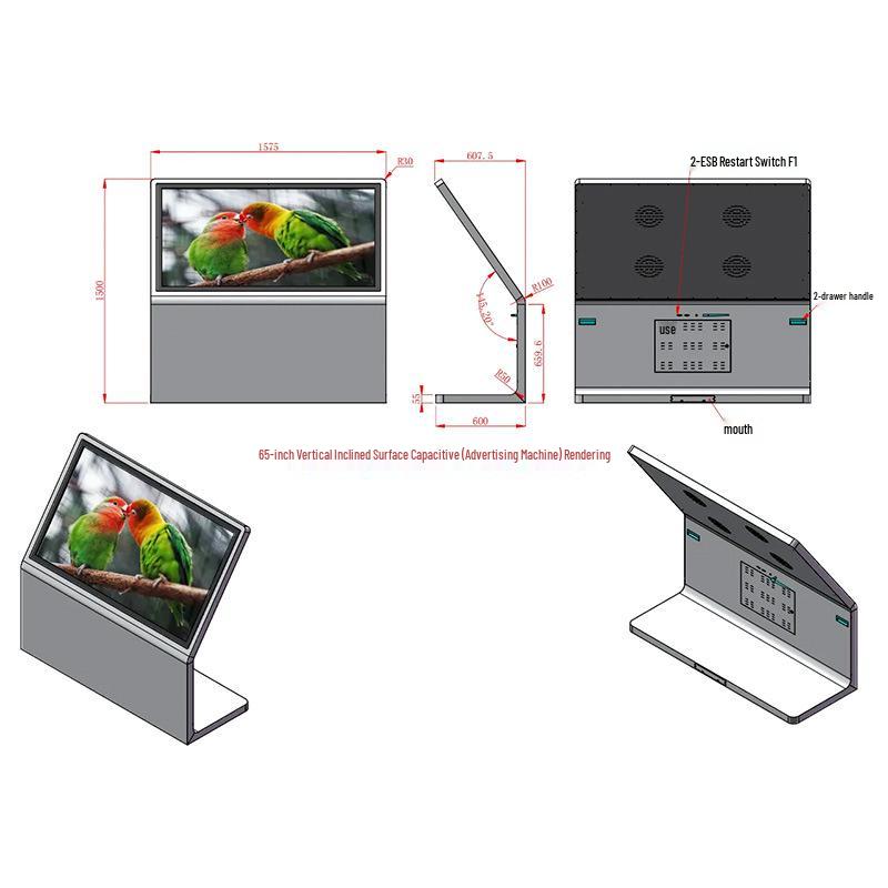 L-Shaped Touch All-in-One Interactive Floor-Standing Display Screen Terminal