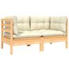 Day and Night - Day and Night 2-seater Garden Sofa In Solid Pine Wood with Cream Cushions