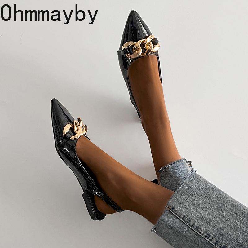 Sandales d'été pointues pour femmes de créateur, mode peu profonde, mules à brides arrière, chaussures plates élégantes pour dames
