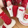 Bowknot Autumn Winter Red Socks Dots Horse Year Red Socks Good Luck Sweet Girls Sock  Wedding