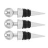 3PCS Wine Bottle Stopper Silver Round Head Beverage Bottle Stopper for Bar Holiday Party