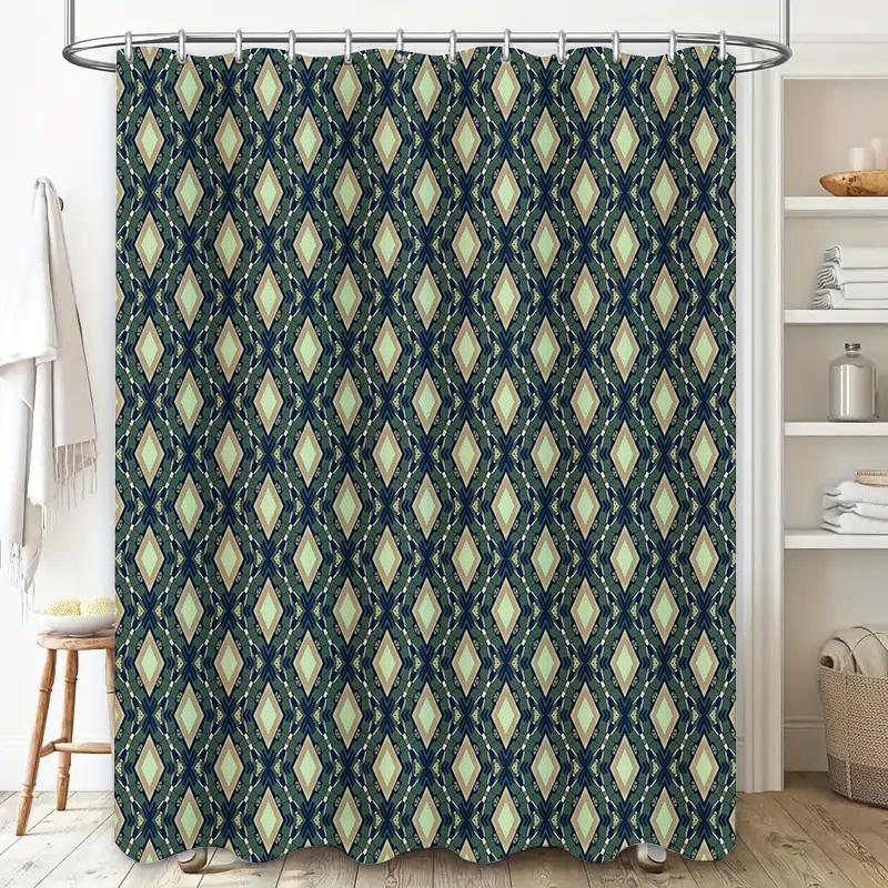 Modern Geometric Pattern Shower Curtain Waterproof Home Bathroom Decor Removable Washable Fabric 3D Printed Wall Hanging Bath Tu