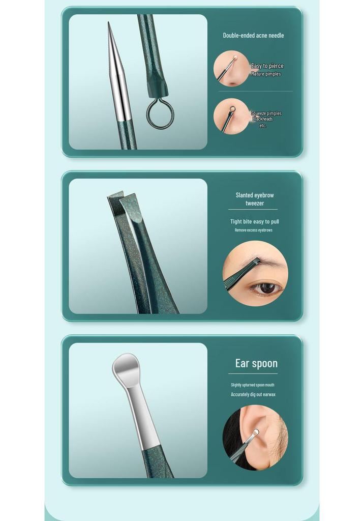 16-Piece High-Quality Nail Care Set for Men & Women: Clippers, Manicure, Tweezers, and Elegant Storage