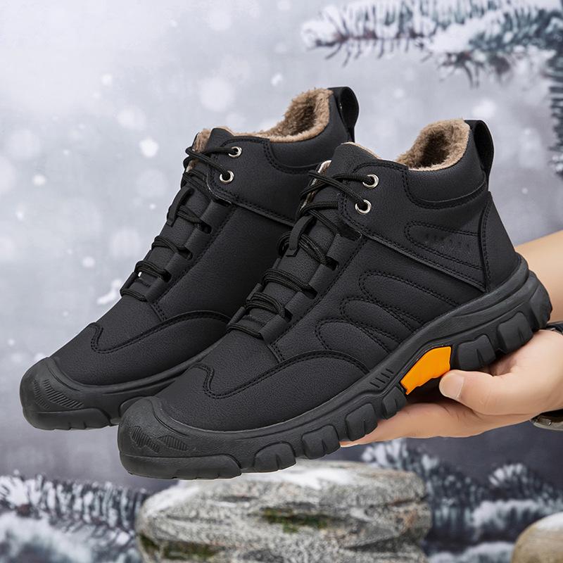 Winter large cotton shoes piled thickened Martin boots men s outdoor hiking off-road shoes winter warm men s shoes cotton shoes 39