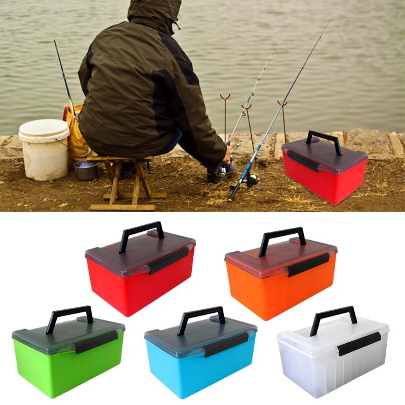 Angelaufbewahrungsbox Tintenfischjig Hardbaits Behälter Kunststoff Organizer Köder Werkzeug Aufbewahrungskoffer 52 Fächer Angelzubehörbox