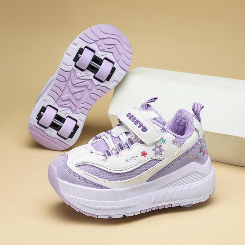 Boys/ Girls Deformed Shoes Four-wheel Dual-purpose Roller Skates Double Row Running Shoes Roller Skates Shoes with Wheels