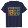 New Men 60 Year Old Gifts Vintage 1966 Limited Edition T Shirt Oversize Printed Casual Tee shirt Casual Short Sleeve Vintage