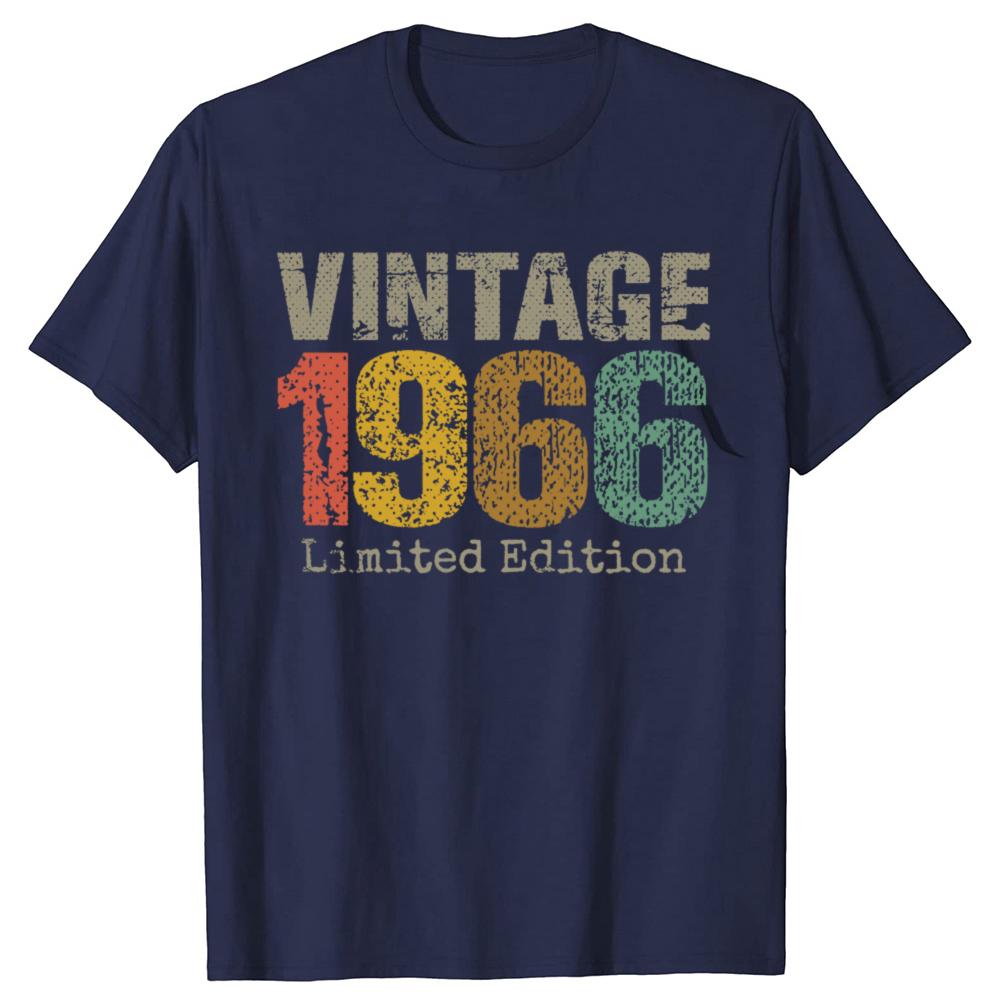 New Men 60 Year Old Gifts Vintage 1966 Limited Edition T Shirt Oversize Printed Casual Tee shirt Casual Short Sleeve Vintage