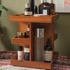 Organizador de Mesa Multifuncional para Banheiro Giratório 360 Graus em Madeira Bambu para Cosméticos Maquiagem Pincéis Loções