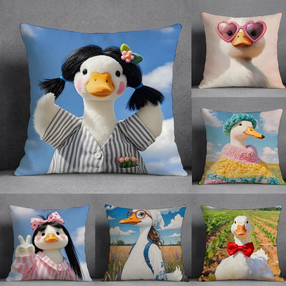 Funny And Cheerful Duck Pillow Case Pillowcase Doublesided Printed Sofa Cushion Bedroom Headboard Pillow