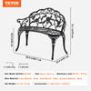 VEVOR Outdoor Bench, 38.8 inches Metal Garden Bench for Outdoors, 480 lbs Load Capacity Bench, Outdoor Garden Park Bench with Backrest and Armrests