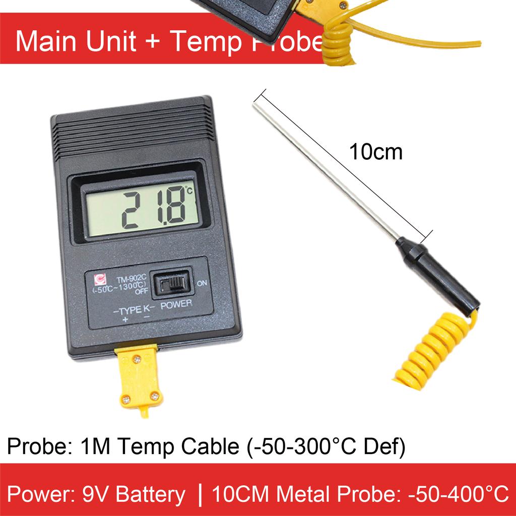 TM902C K-Type Thermocouple Thermometer Industrial Digital Display Temperature Meter High Temp Gauge for Oil Water Dyeing