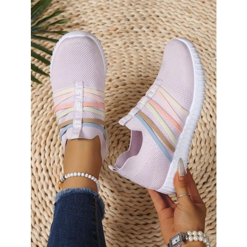 Spring 2025 New Women's Sports and Casual Shoes, Breathable Sock Shoes, Low-top Mesh Running Shoes for Women