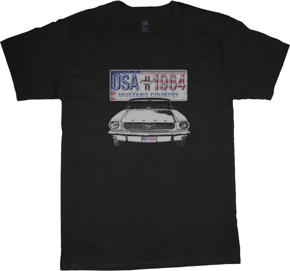 big and tall t-shirtd Mustang license plate tee shirt tall shirts men XS