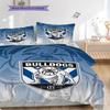 Canterbury Bulldogs Muster Bettwäsche Steppdecke Set Bettbezug Kissenbezug Heimdekoration Geburtstagsgeschenk (1 Bettbezug + 2 Kissenbezüge, ohne Füllung)