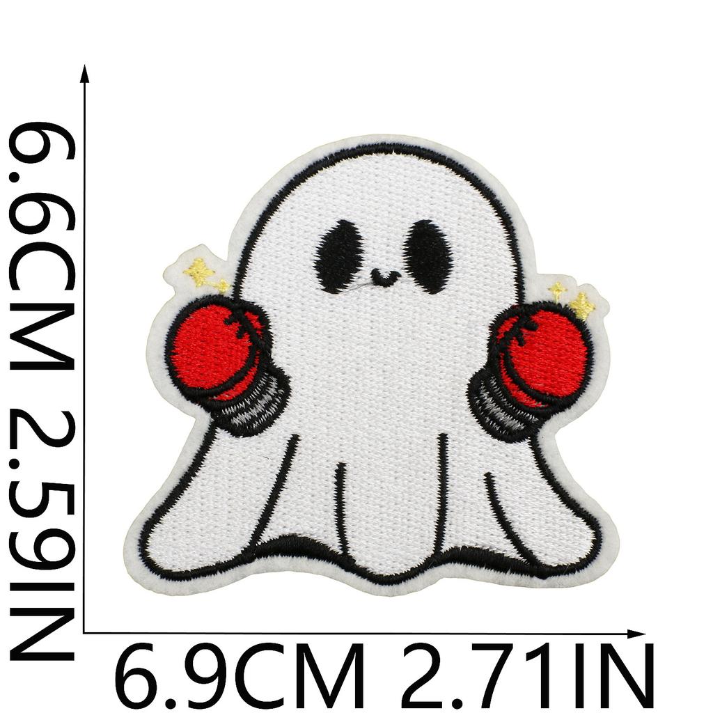 Halloween Cat Ghost Embroidery Cloth Sticker Holiday Decoration Flowers Witch Embroidery Chapter A Piao Bicycle Patch Sticker