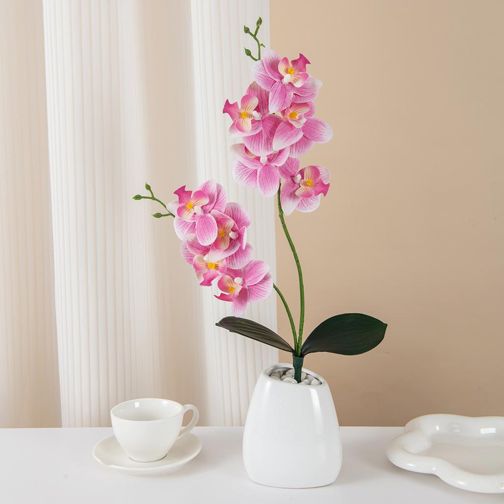 Artificial Flowers 2 Forked Butterfly Orchids Home Room Vase Table Decor Wedding Outdoor Yard Bridal Bouquets DIY Wreath Gifts