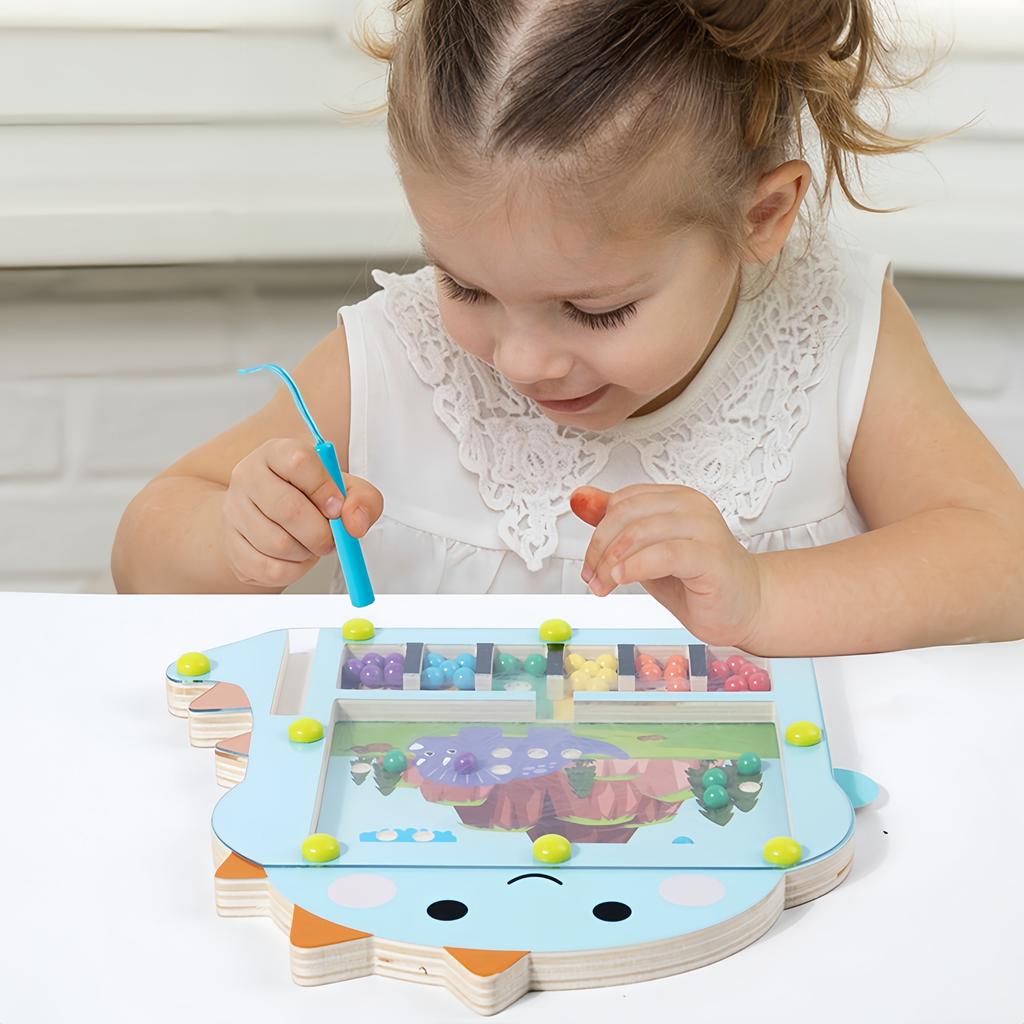 Toys Toys Toys Toys Montessori Wooden Magnetic Maze Color Sorting Early Learning Activities Board Dinosaur Puzzle Drawing Kids