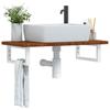 VidaXL Wall-mounted Vanity Shelf Steel and Solid Oak Wood, Floating Vanity Shelf, Vanity Shelf for Countertop 3302344