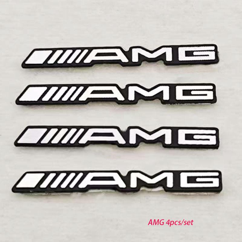 2/4/10pcs ABS Car Audio Decoration Sticker Logo Mercedes Benz And AMG Auto Badge Decal For Mercedes Benz AMG Car Accessories