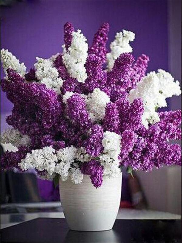 

Набор для алмазной вышивки Алмазная мозаика Сиреневый цветок Алмазная картина Полная круглая ваза Рукоделие Модульные наборы для вышивки крестом Full Round 20x25CM