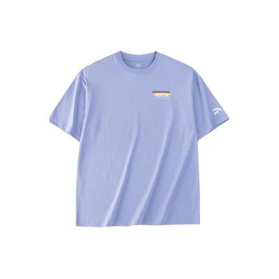 Printed Letter Crew Neck Pullover Short Sleeve T-Shirt Men Tops Purple 152328114-2