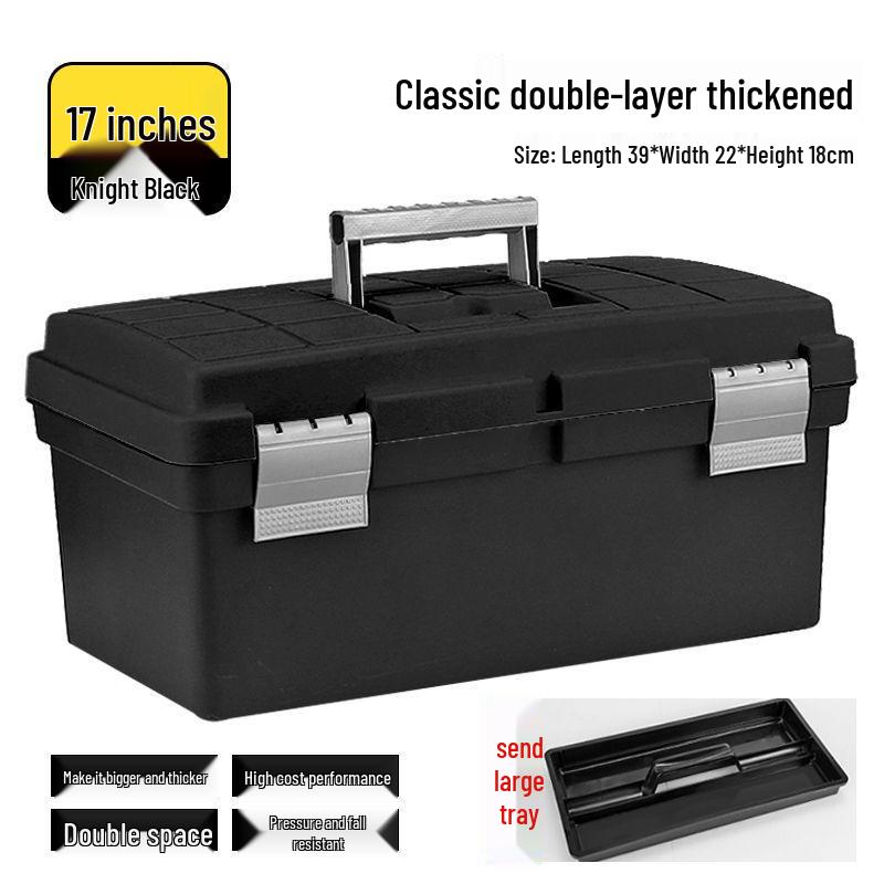 Heavy-Duty Multifunctional Tool and Storage Box for Home, Portable Plastic Organizer for Vehicle and Electrician Repairs
