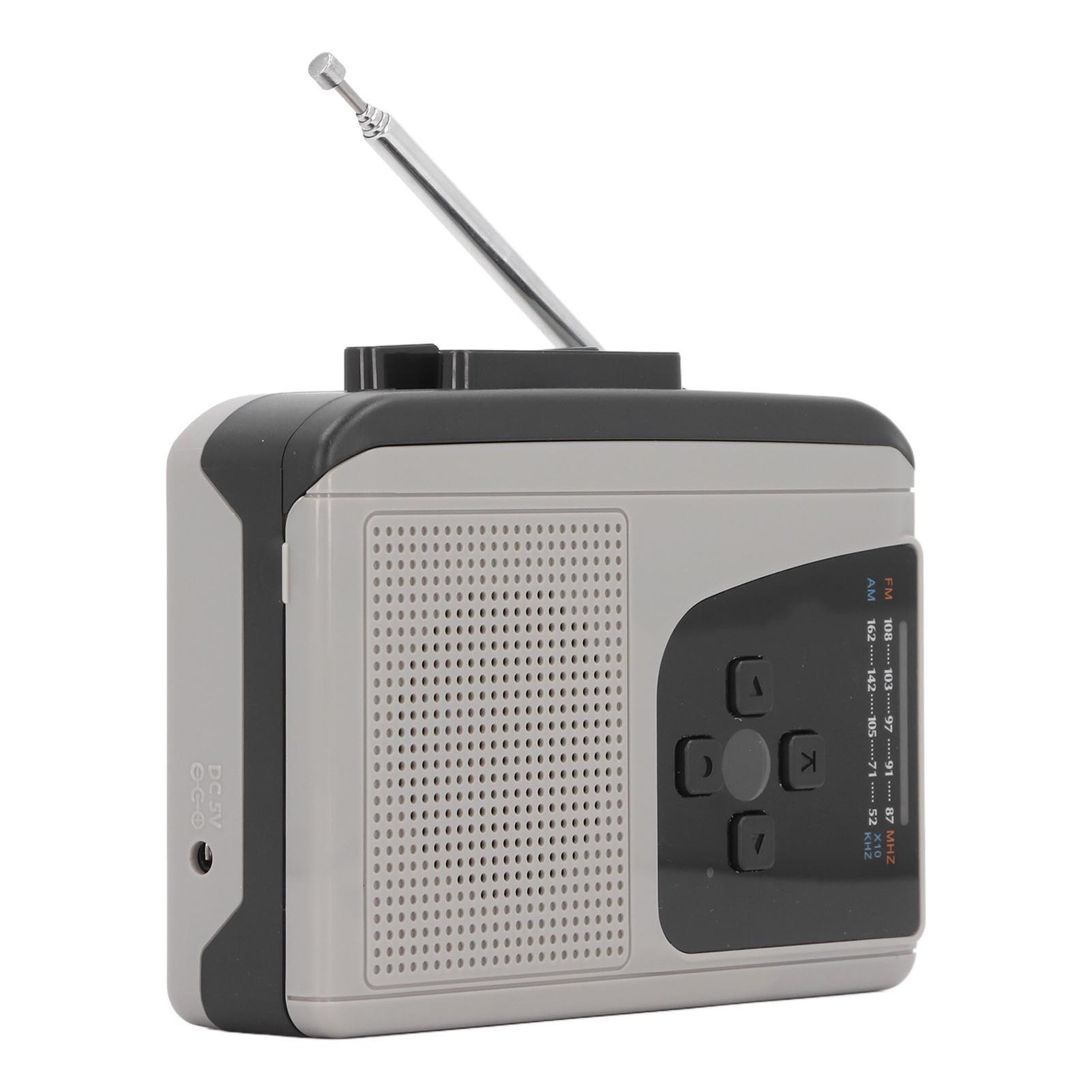 

Портативный кассетный плеер со встроенным микрофоном и динамиком, 2 батарейки типа АА, USB-блок питания, AM, FM