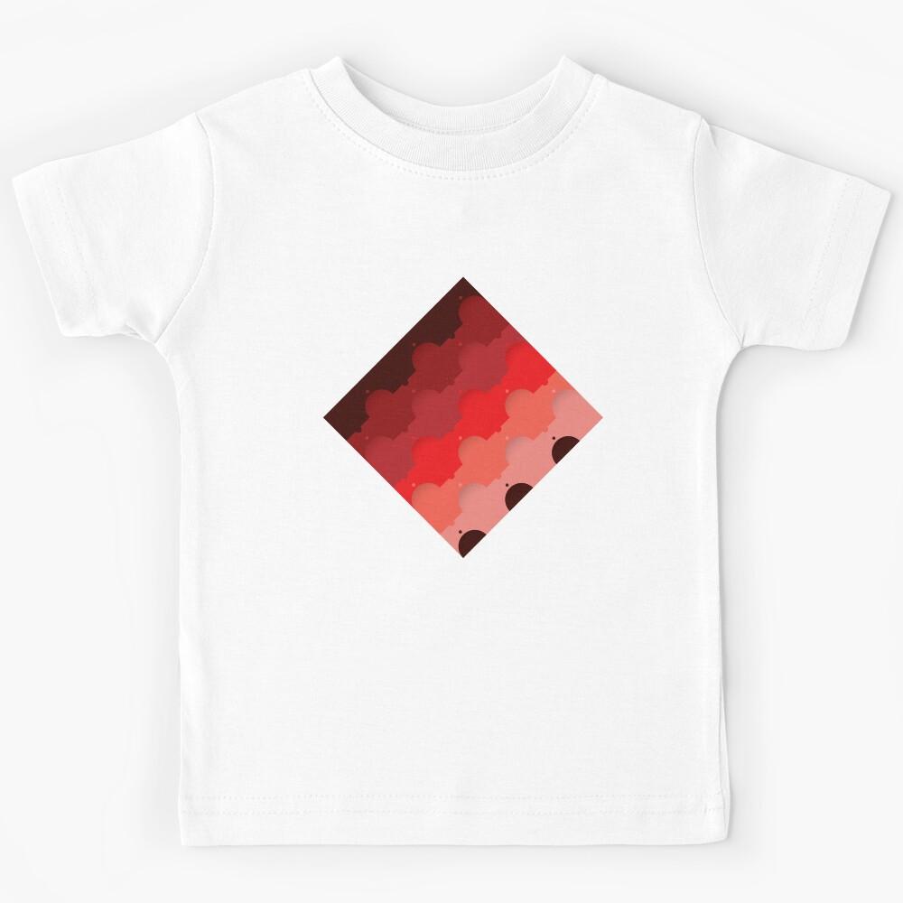 Dome Circles & Diagonal Lines Pattern – Red Kids T-Shirt 160